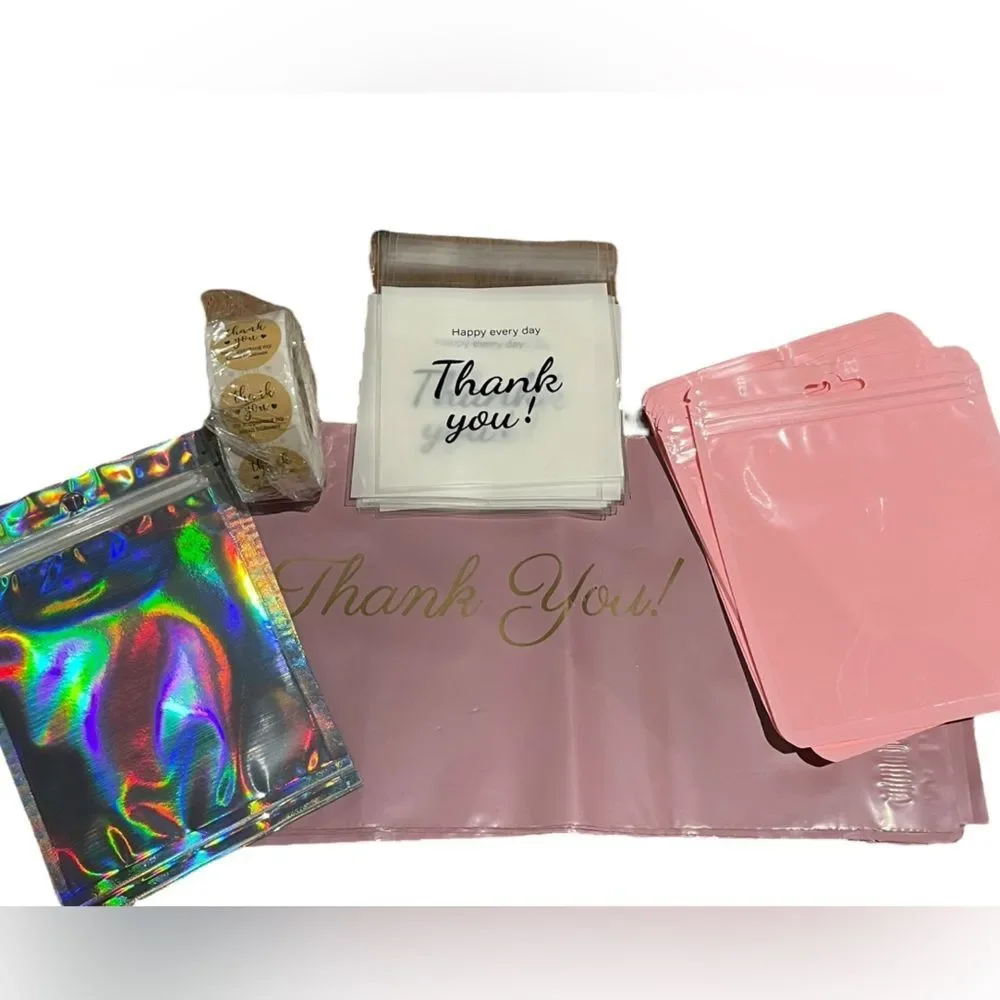 Reseller Shipping Bundle 540 pc Polymailers Stickers Bags Pink Small Business